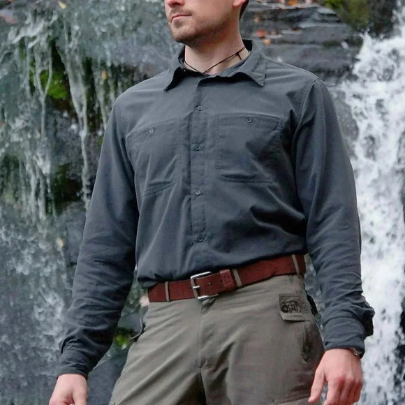Clothing Arts Pick-Pocket Proof Dark Grey Adventure Travel Shirt Mens XXL - Picture 1 of 9